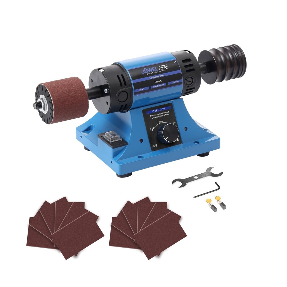 Leather Burnishing Machine | Variable Speed Leathercraft Bench Grinder, Polis...