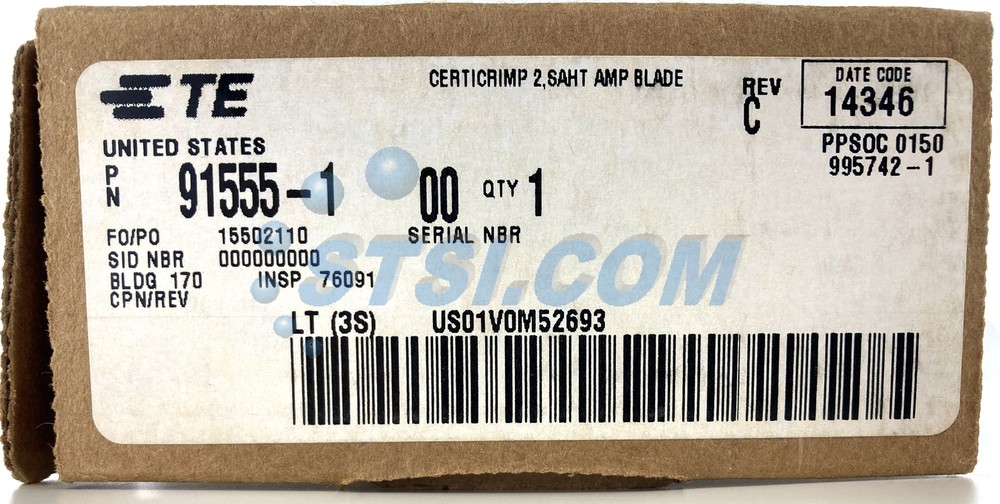 TE Connectivity Hand Crimp Tool 91555-1 ~STSI