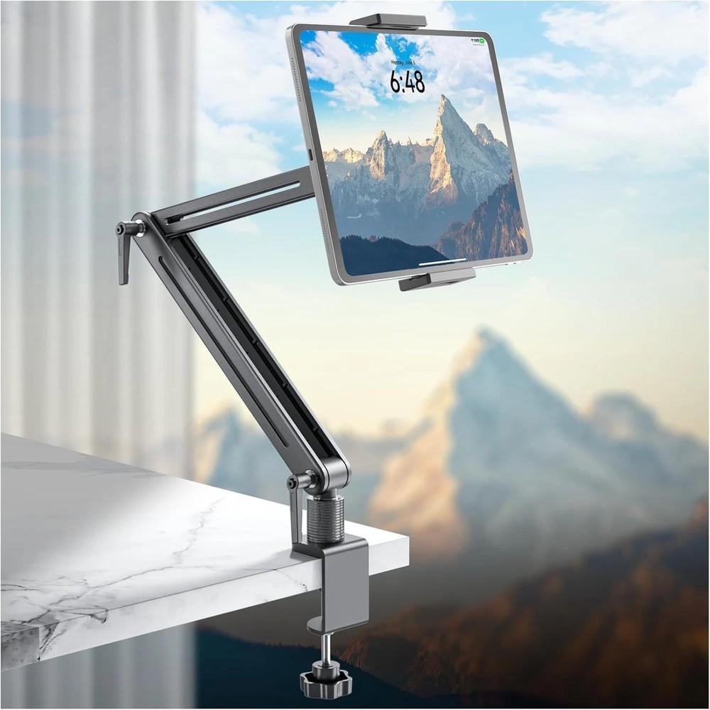 Rotating Tablet Mount Stand for Desk - Adjustable Arm Holder