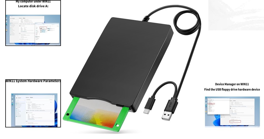 Floppy Disk to USB Adapter - External 1.44MB Reader for Seamless Connectivity