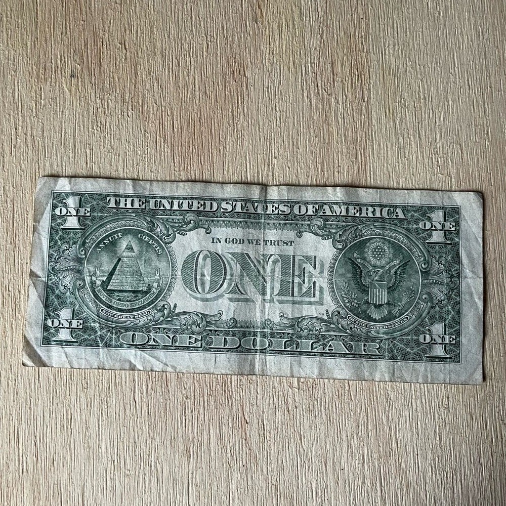 Fancy Serial Number 1 Dollar Bill Trinary. repeating doubles