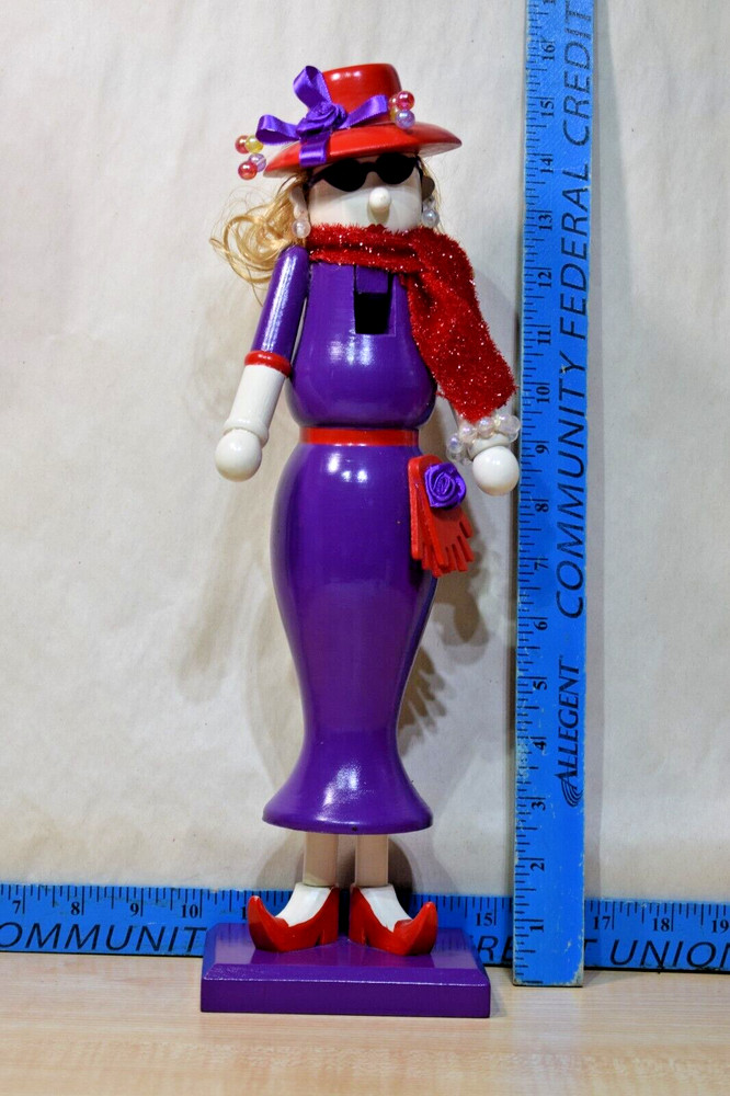 Wooden Lady Nutcracker Red Hat