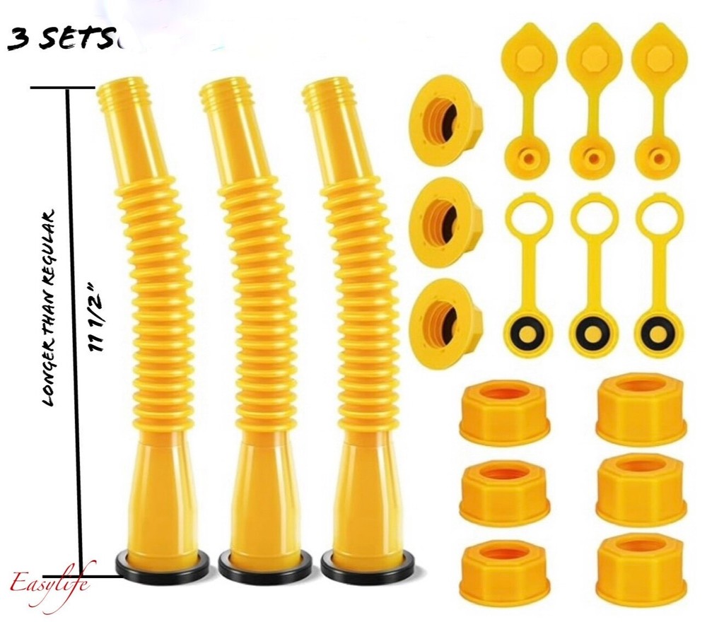 3 Sets Gas Can Spout Nozzle Replacement Kit with Vent (same day ship)