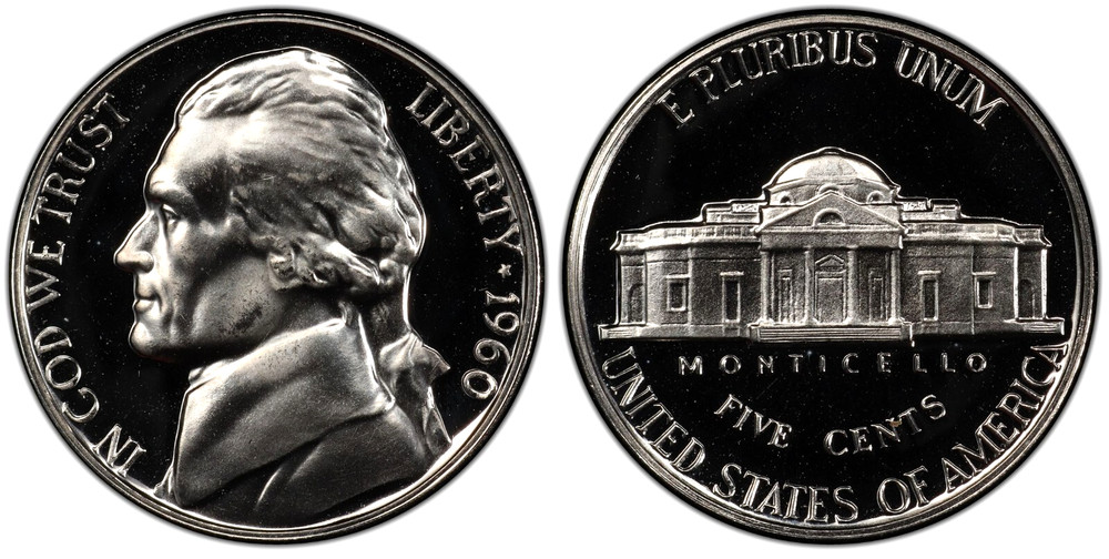 1960 Jefferson Nickel  GEM PROOF