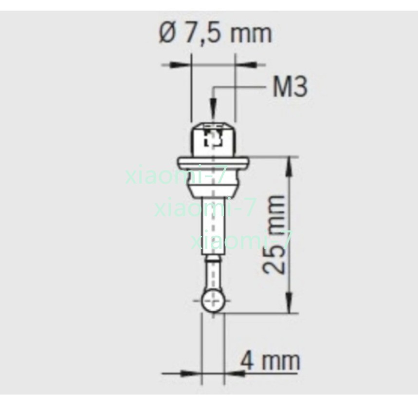 3PC Machine Touch Probe Stylus M3 4mm Ruby Ball Ceramic stem 80.362.00