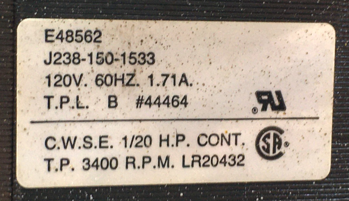 JAKEL 117104-01 Draft Inducer Blower Motor J238-150-1533 44464 used #MF608B