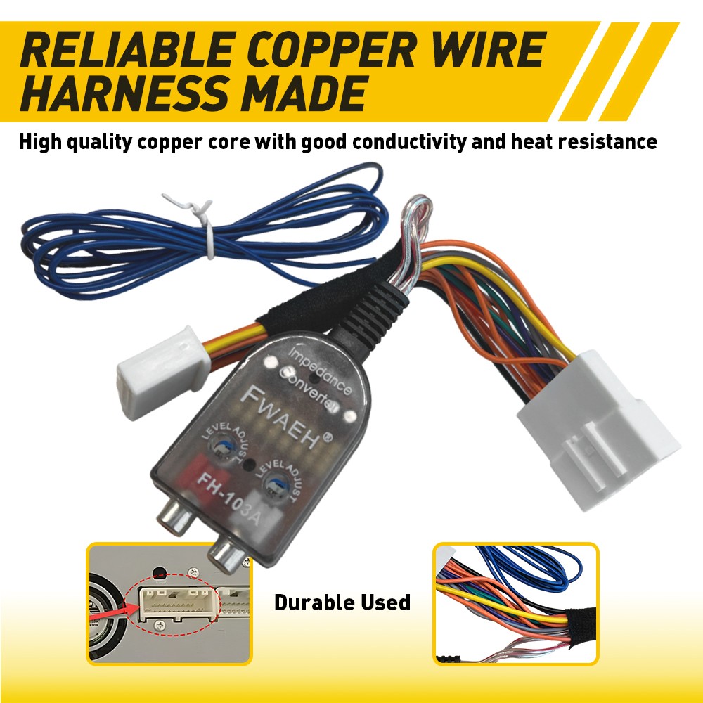 For Nissan Stereo Radio Add AMP Subwoofer Amplifier Plug Adapter Wiring Harness