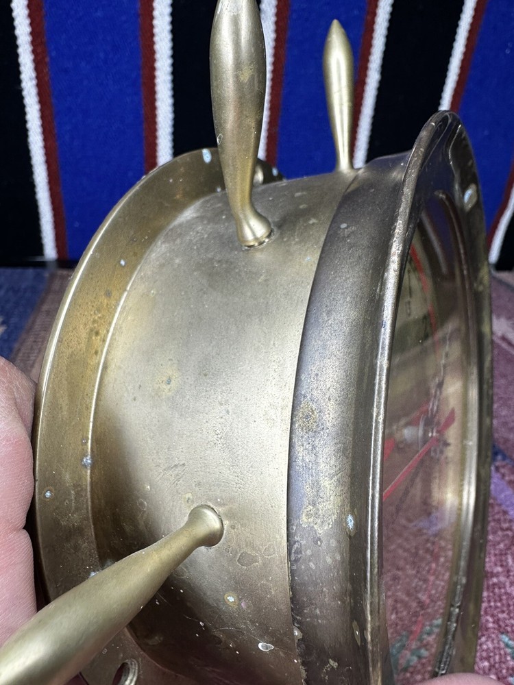 vintage us maritime brass clock