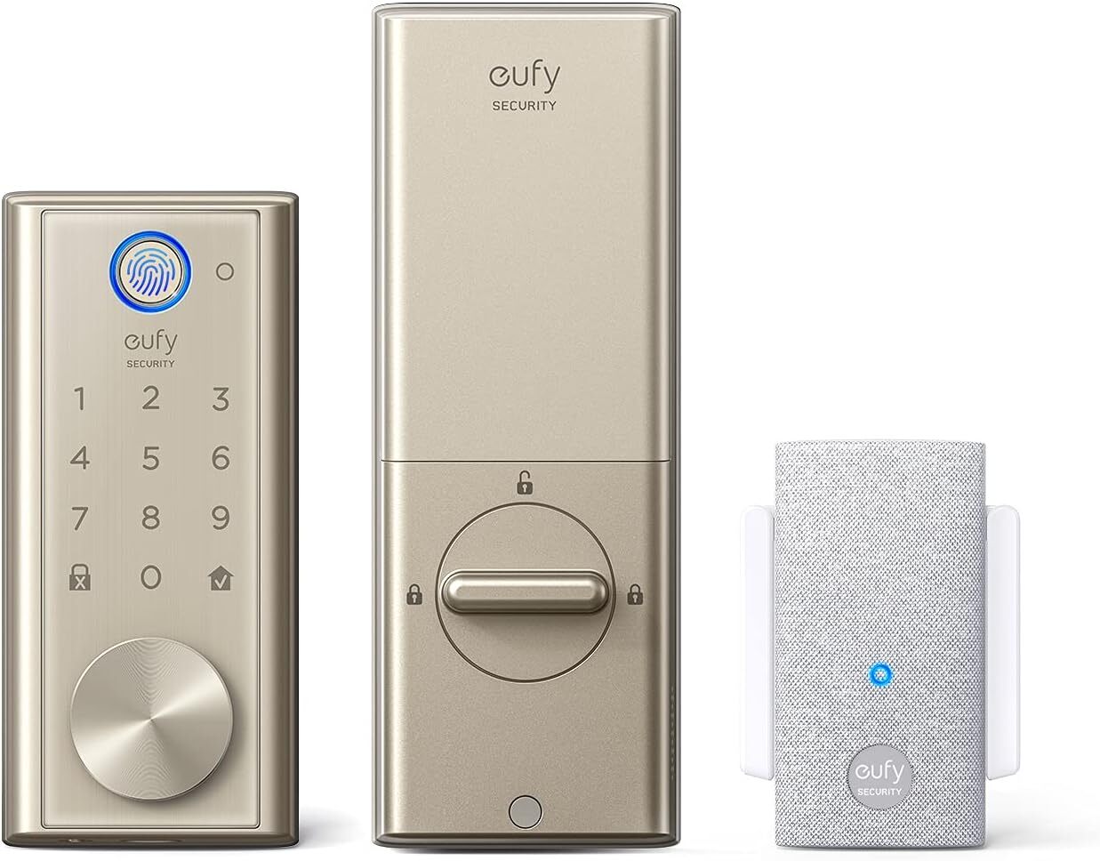 eufy Security Smart Door Lock Touch Fingerprint Keyless Deadbolt w/ Wi-Fi Bridge