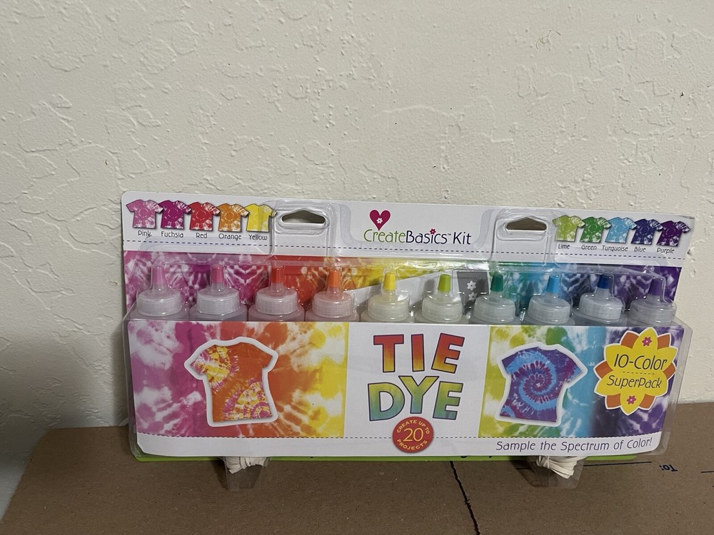 Create Basics Tie Dye Kit 10 Color Super Pack Makes a Great Gift NEW