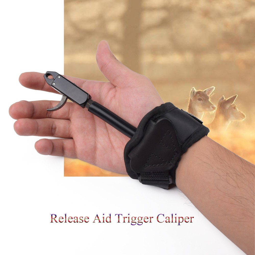 Archery Caliper Release Aids Adjustable Wrist Strap Trigger Compound Bow Hunting