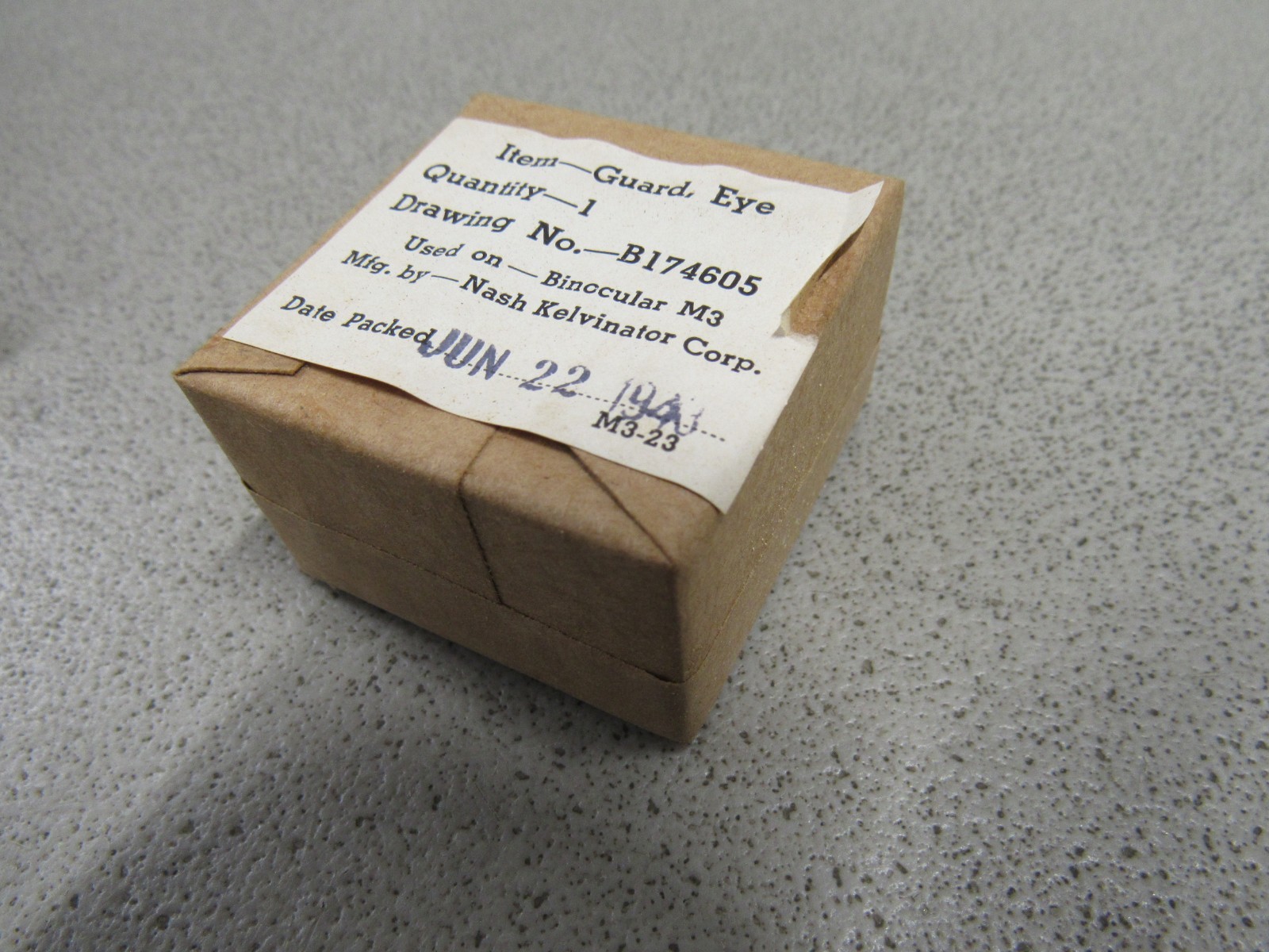 WW2 US M3 6x30 Binoculars Eye Guard Original Box 1943 Date Nash Kelvinator Corp