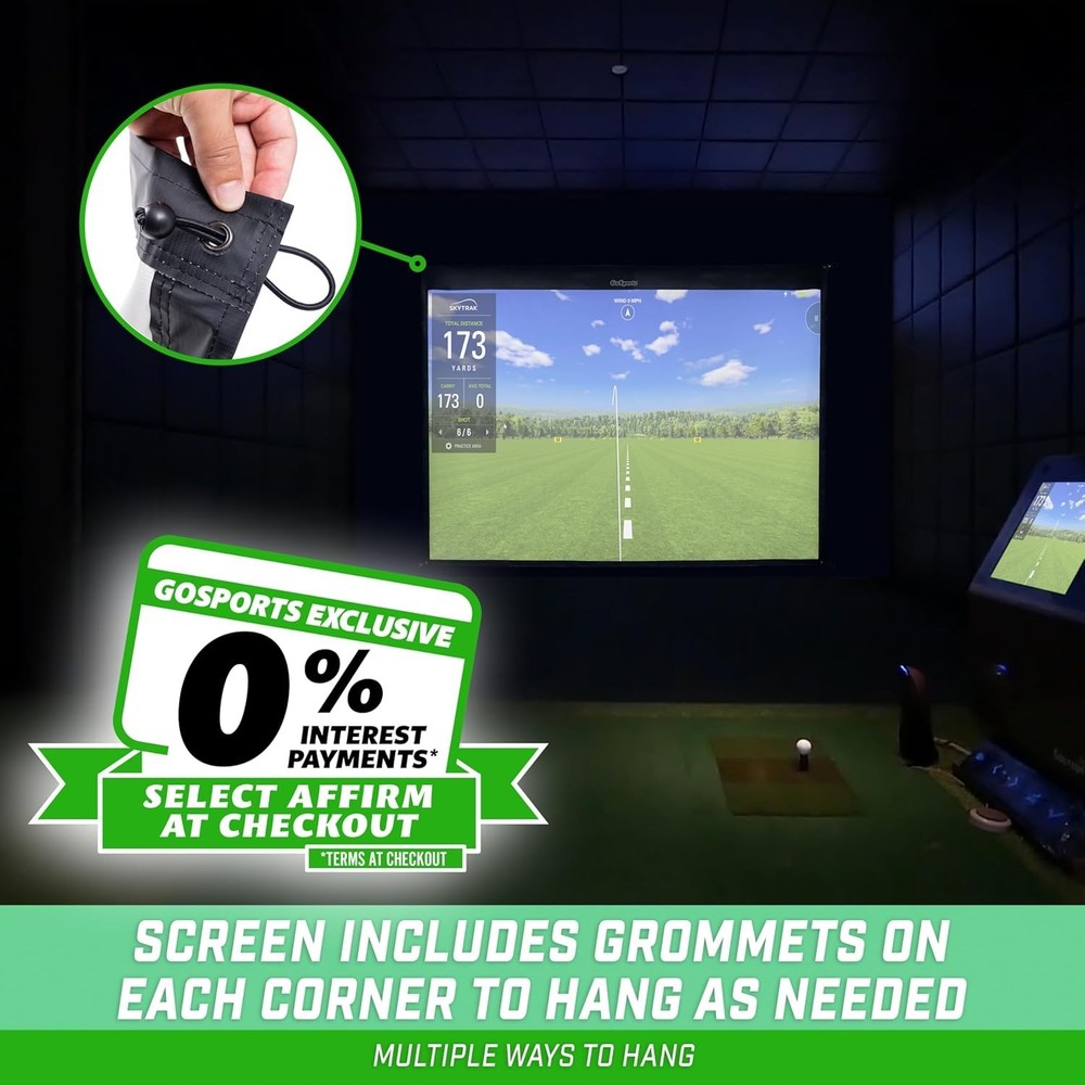 High-Definition Golf Simulator Projector Screen: 6.5 ft & 9 ft Options Available