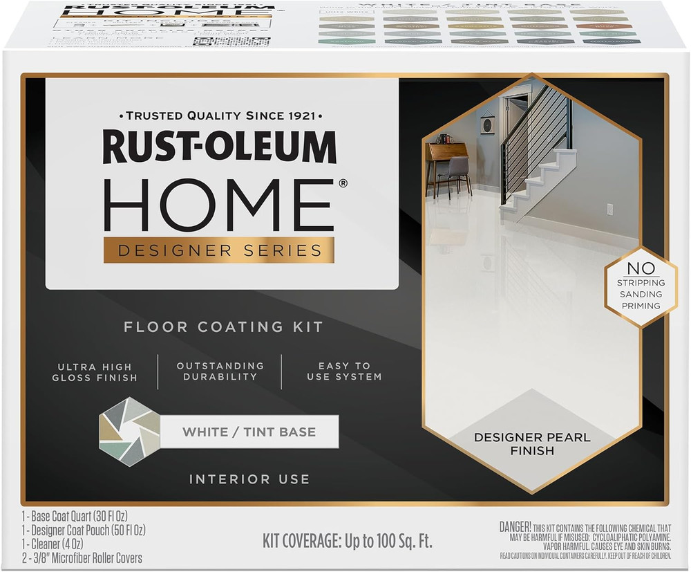 High Gloss White Floor Coating Kit - Transform Your Space Today!