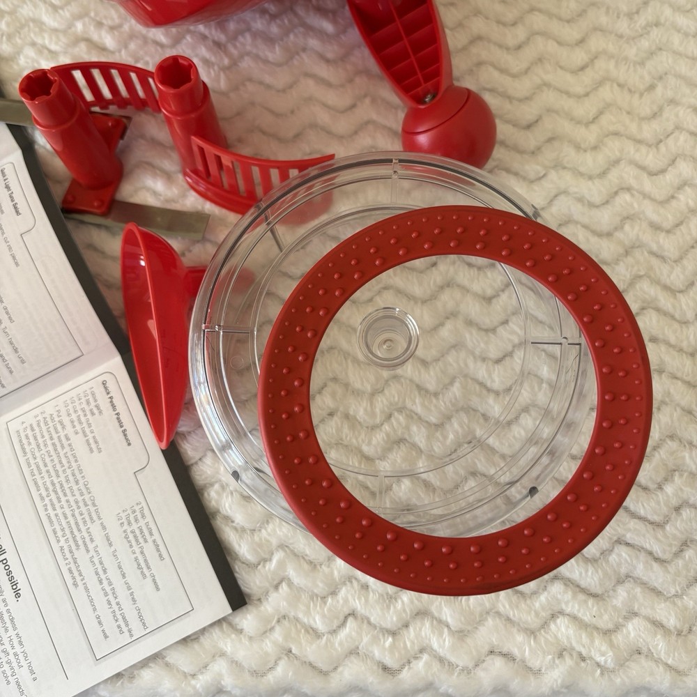TUPPERWARE Red Quick Chef Food Processor Chopper Mixer Whisk