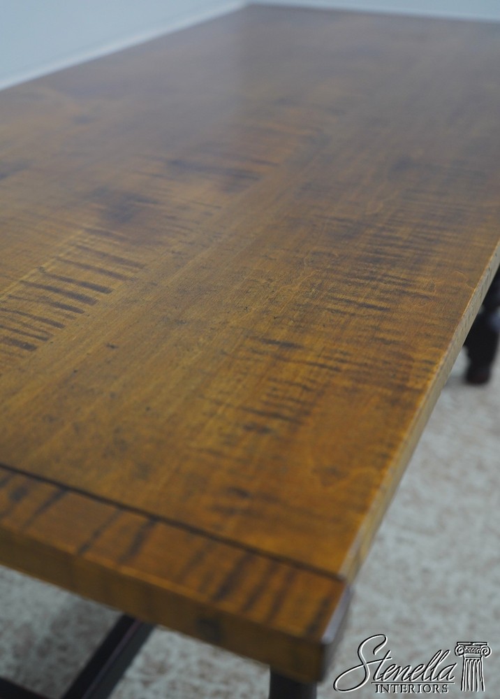 72585: Tiger Maple Top Black Base Coffee Table