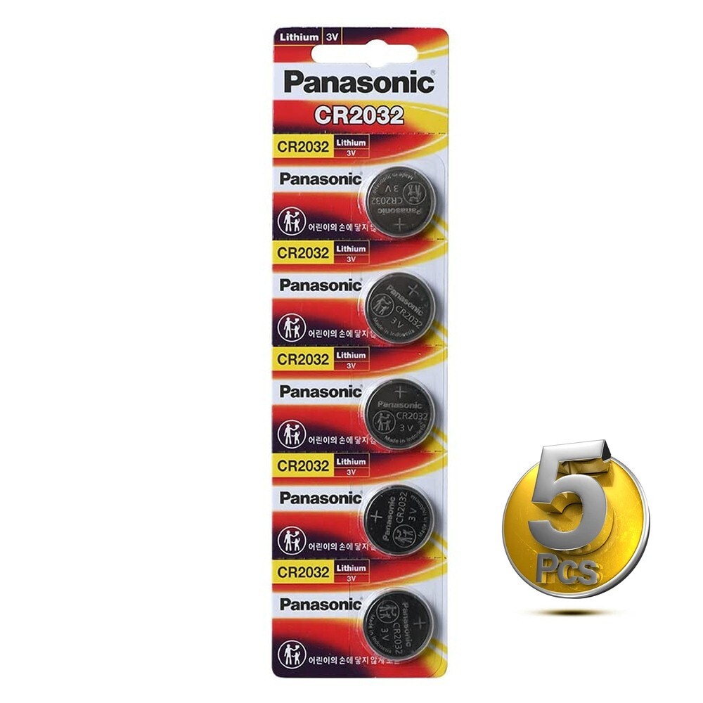 5 FRESH PANASONIC CR2032 BULK CR 2032 3V LITHIUM COIN CELL BATTERY EXP 2033