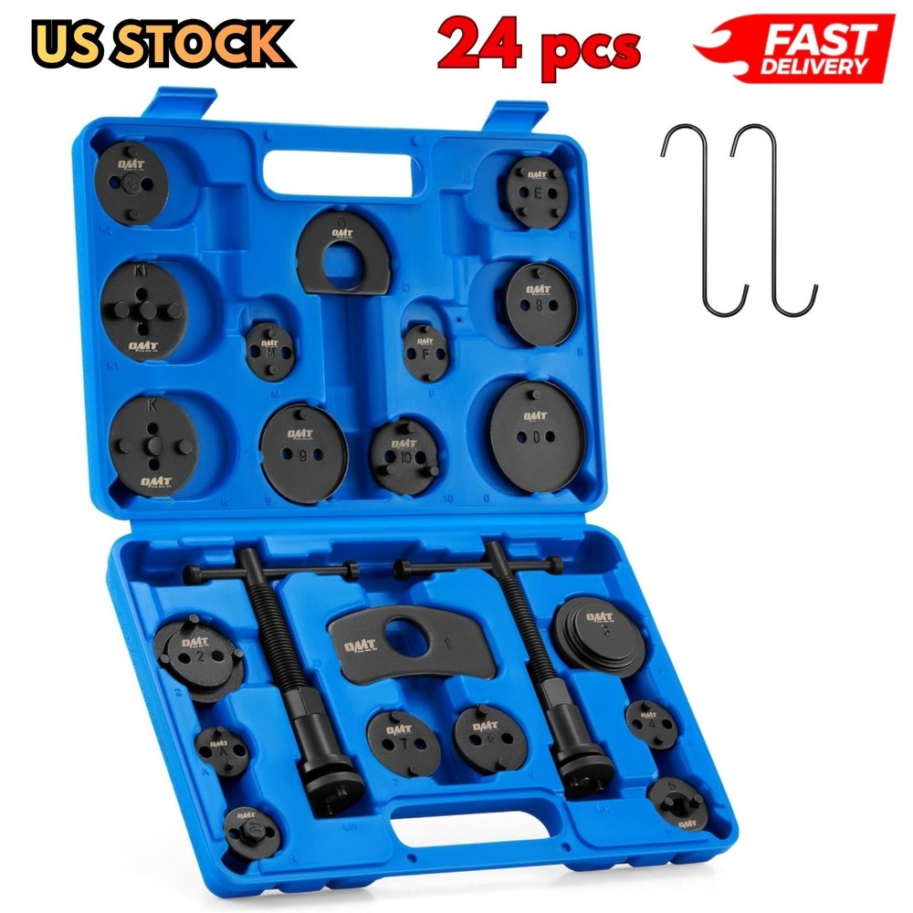 24pcs Heavy Duty Disc Brake Piston Caliper Compressor Rewind Wind Back Tool Set