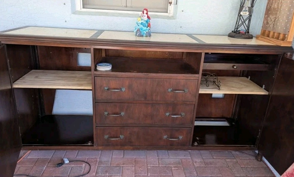 Antique Marble Top Sideboard