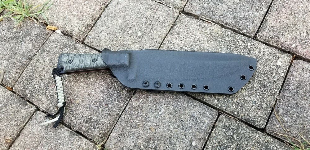 TOPS "PRATHER WAR BOWIE" Kydex Taco style Sheath w/ Canted Kydex loop (BK)