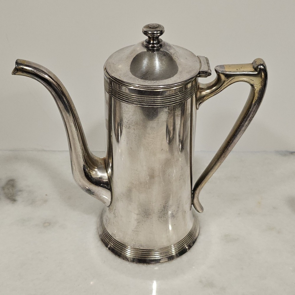 Poole Silver Co Sheffield Silverplated Coffee Tea Pot, Sugar Creamer 4 piece set