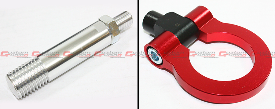 ANODIZED RED JDM FOLDING RING BUMPER SCREW ON TYPE TOW HOOK FOR MAZDA MODEL