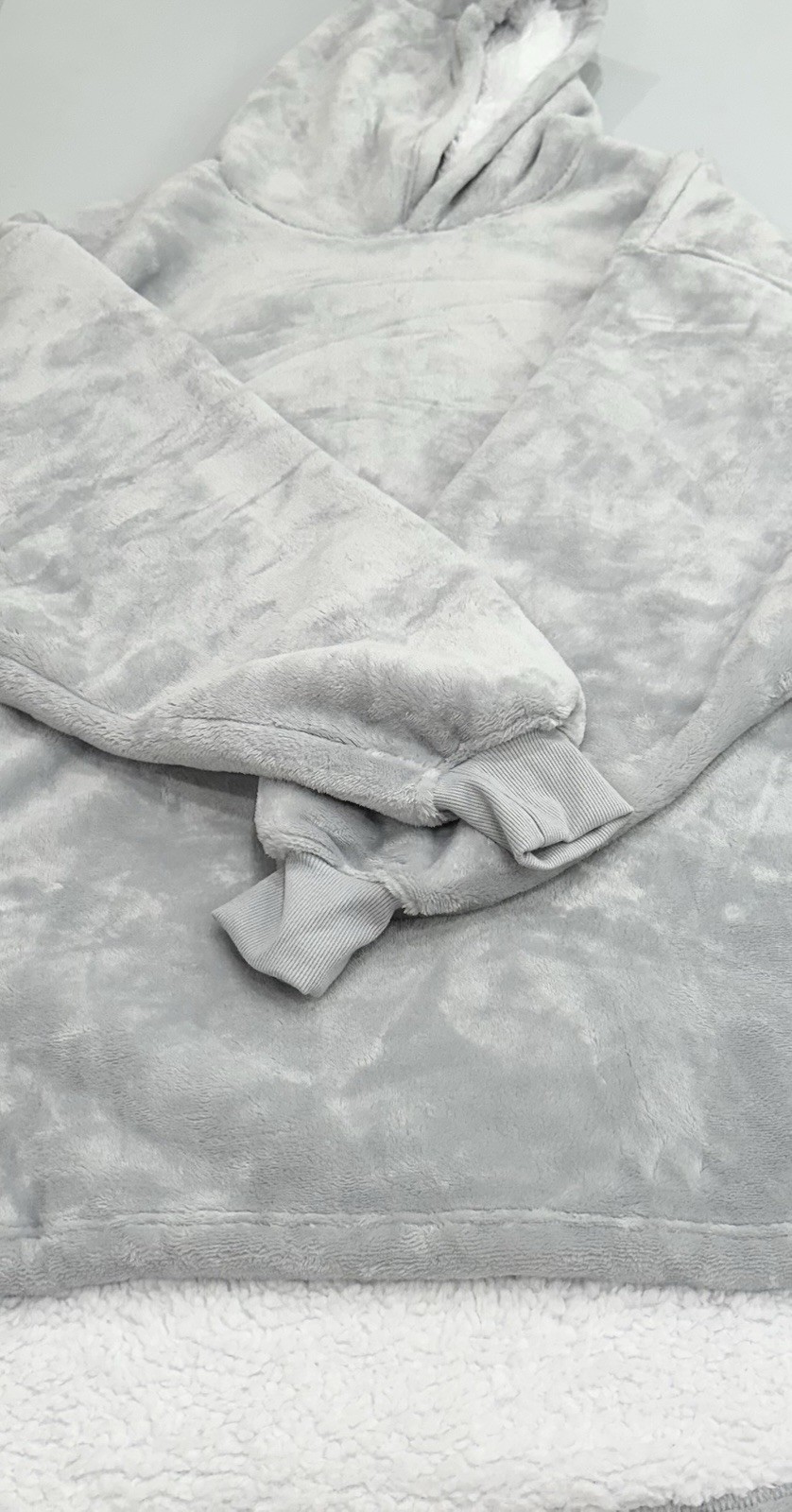 The Wayy Unisex Big Plush Lined Over-Sized Hooide, Light Gray, One Size