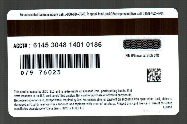 LANDS' END Beach Lights ( 2017 ) Gift Card ( $0 )