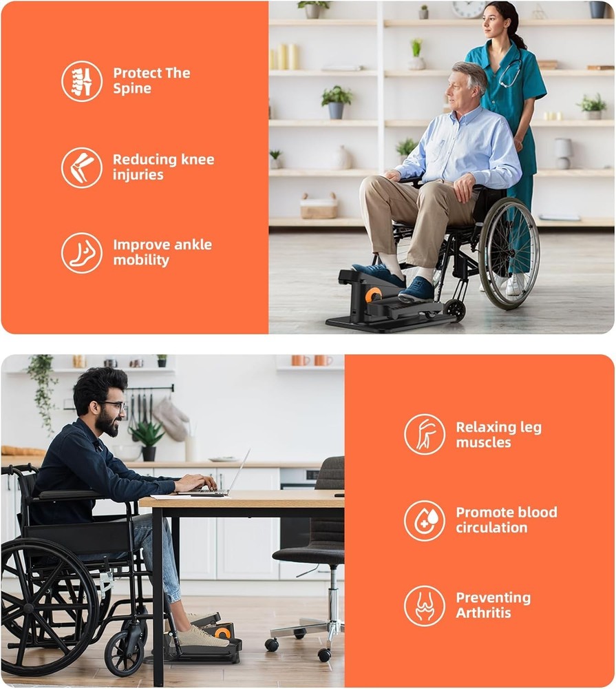 12 Adjustable Speed Under Desk Elliptical Machine Seated Pedal Exercise Machine