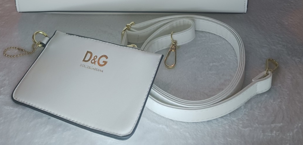 WOMENS HANDBAG INITIAL WHITE LETTERS DG 2 PIECE