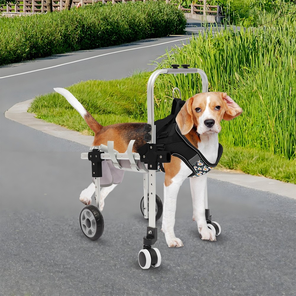 Medium Dog Mobility Wheelchair Adjustable Length Width Height Walking Cart