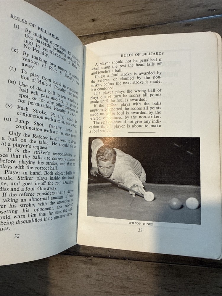1967 Billiards Rulebook