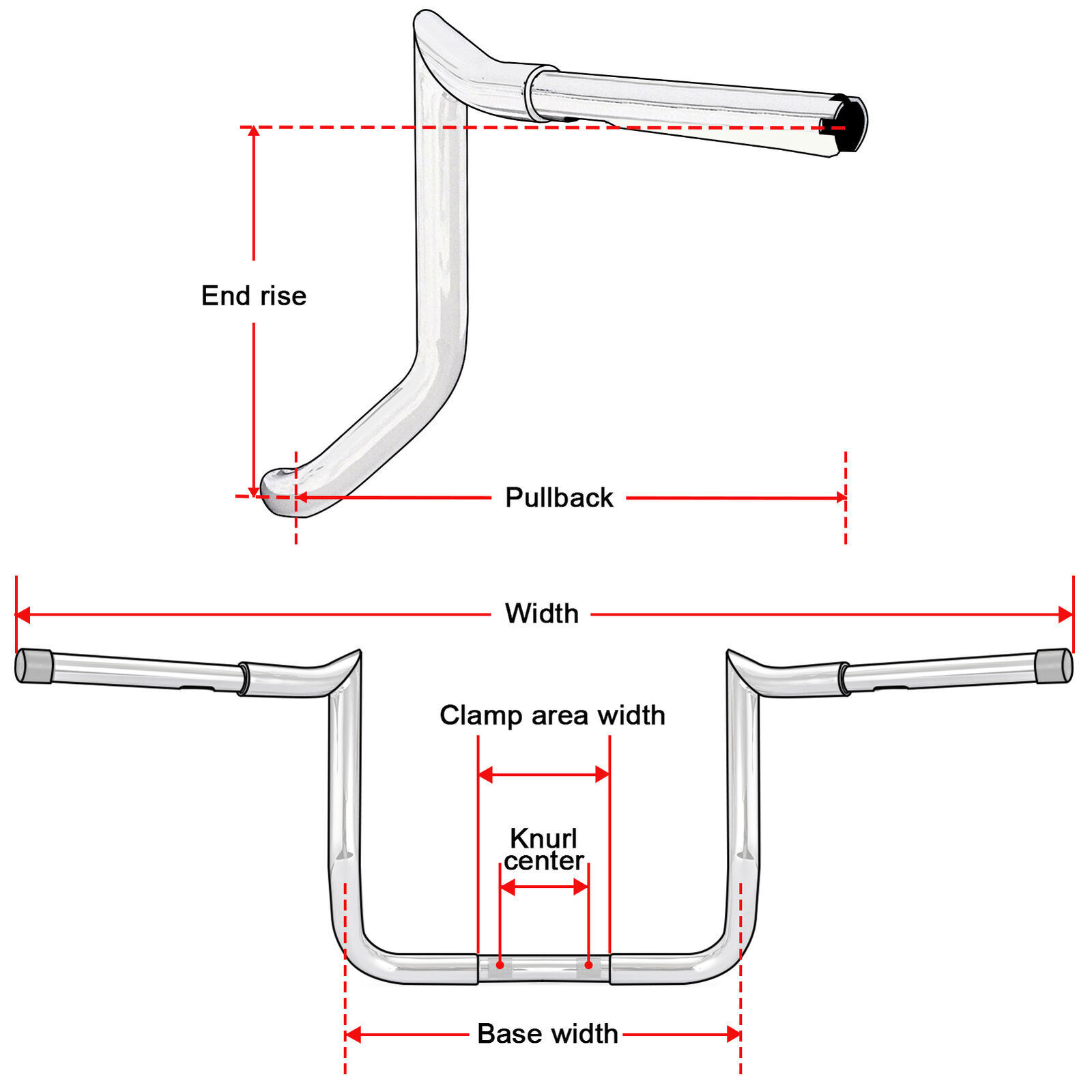 Black Chrome 10" 12" 14" For Harley Street Electra Glide Meathook Bars Handlebar