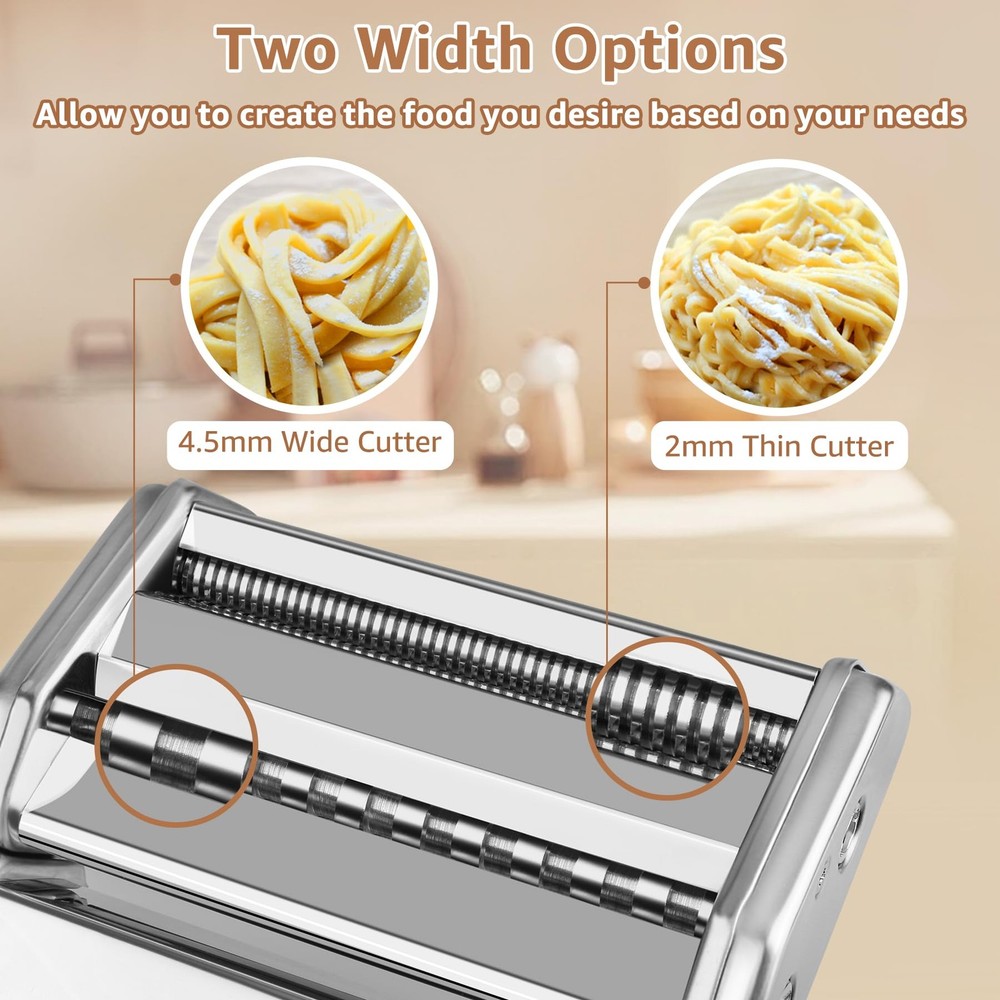 Pasta Maker Stainless Steel 7 Thickness Roller