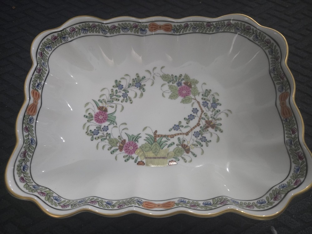 Vintage Herend Indian Basket Small Rectangular Tray