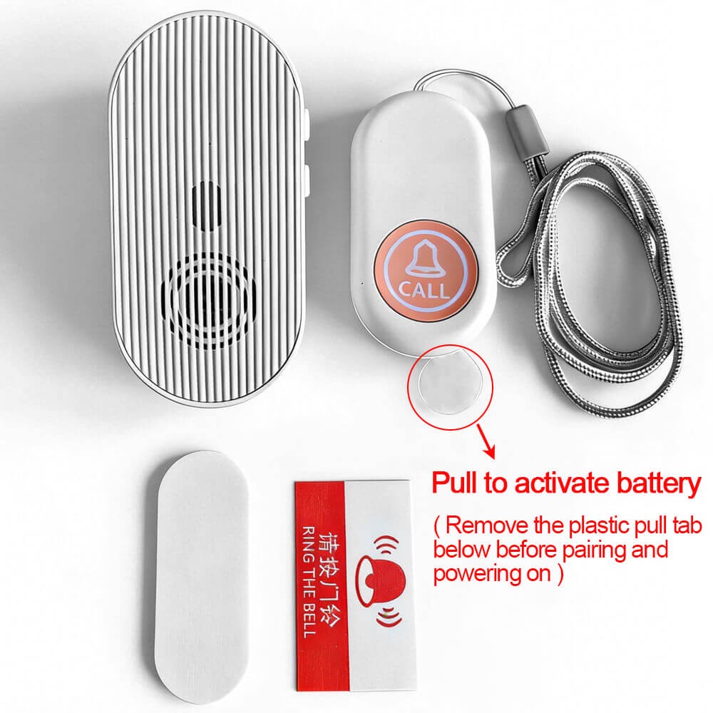 Wireless Caregiver Pager System Call Buttons Transmitters 656ft Plugin Receiver