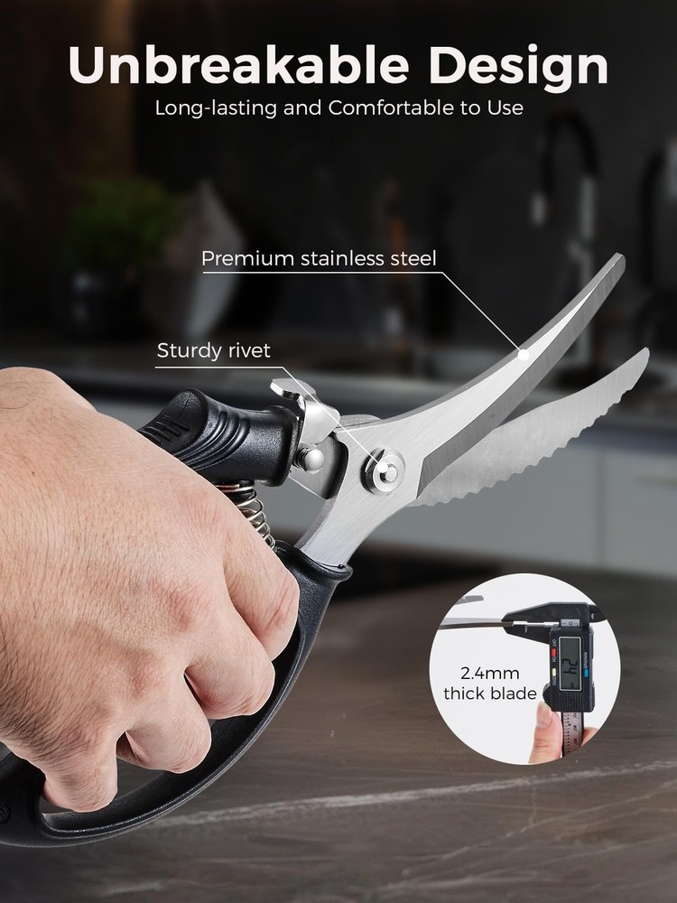 Poultry Shears Heavy Duty Kitchen Scissors for Meat Chicken Bone Fish