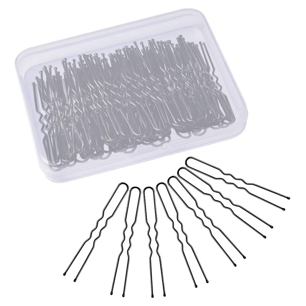 U Shaped IKOCO 2.4 inch Hair Pins for Women's Ballet Buns with Storage Box