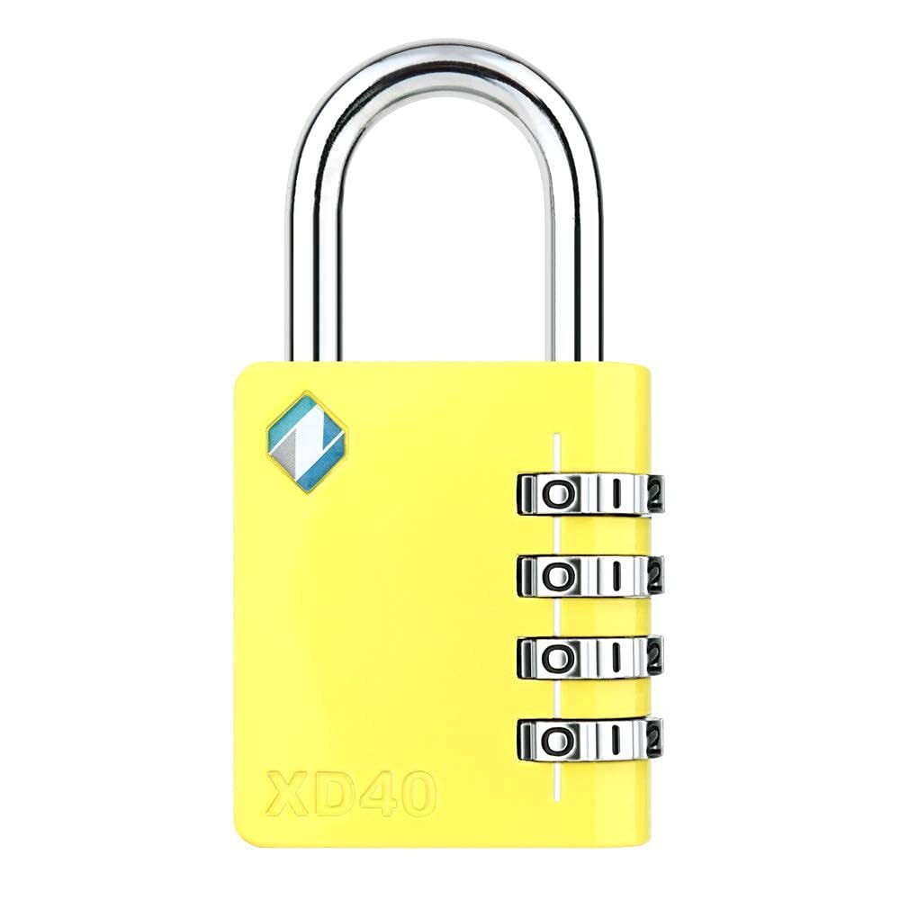 Xd40 4digit Combination Padlock Yellow 1pack