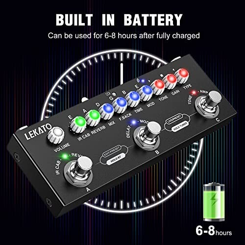 Multi Effects Guitar Pedal with IR Loading, 9 AMP Models, Delay, Reverb, Distort