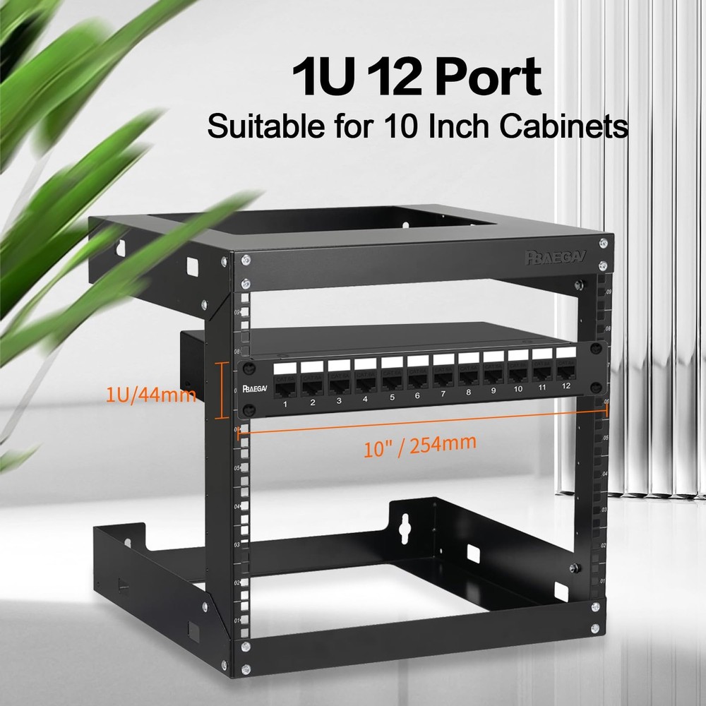 Patch Panel 12 Port【EC Listed】 10Gbps Cat6A Ethernet Network Patch Panel with...