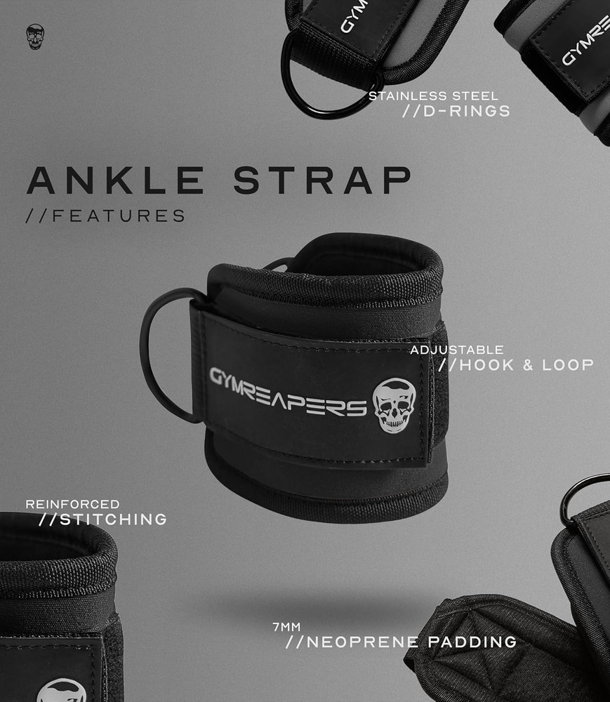 Ankle Straps for Cable Machine Kickbacks, Glute Workouts, Lower Body Exercises -