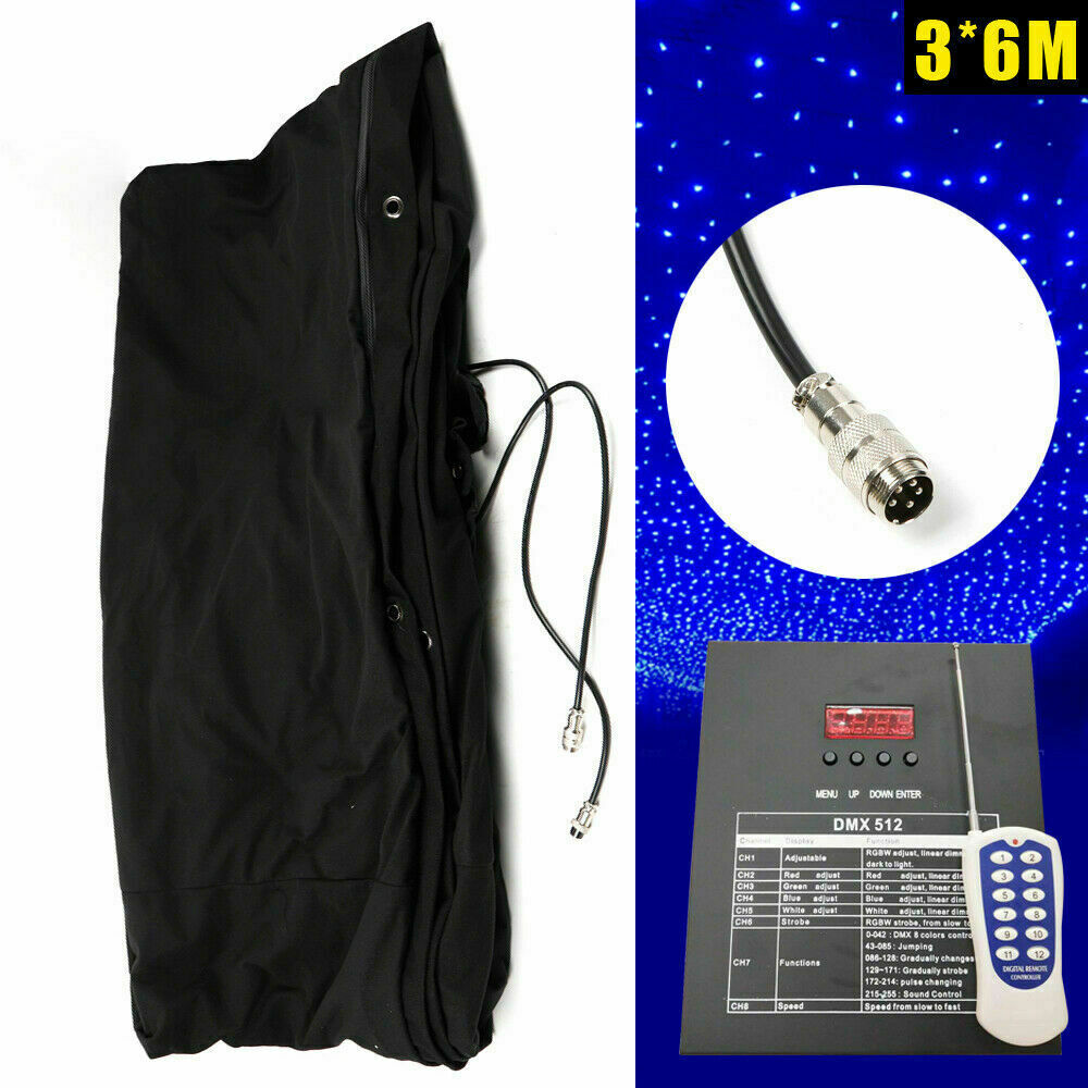 LED Star Backdrop 6m × 3m | DMX Control, White & Blue Lights