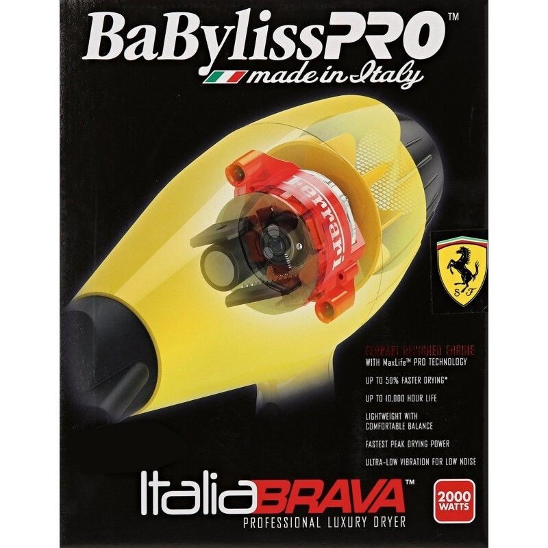 BRAND NEW! STILL SEALED! BaByliss BABFB1 Italia Brava Hair Dryer Yellow