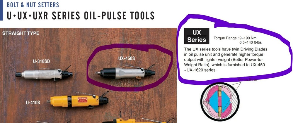 3/8” Inline Pulse Nut Runner Screwdriver Pneumatic Refurbished[Z1S5