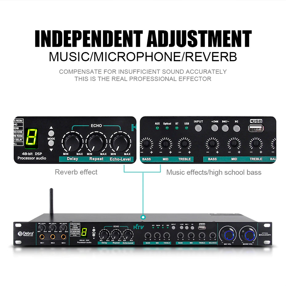 DSP Professional Audio Digital Processor KTV Karaoke Effect System NEW-