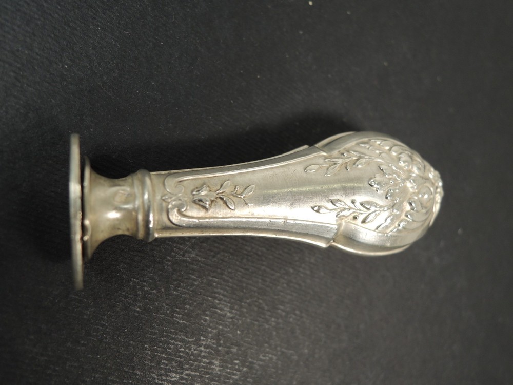 Antique 19th C. Solid Silver Rococo Wax Seal – Blank Matrix for Monogram