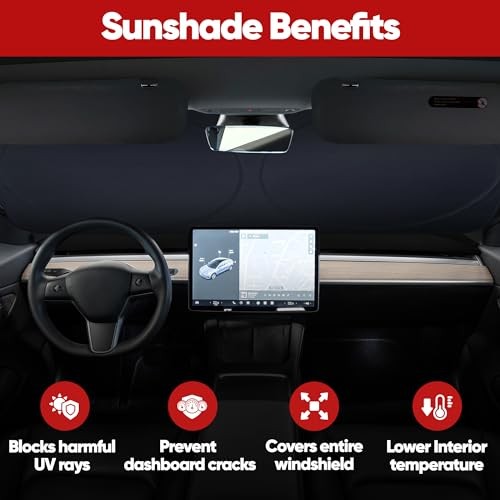 Car Sun Shade for Windshield, Reflective Windshield Sunshade, 240T Polyester,