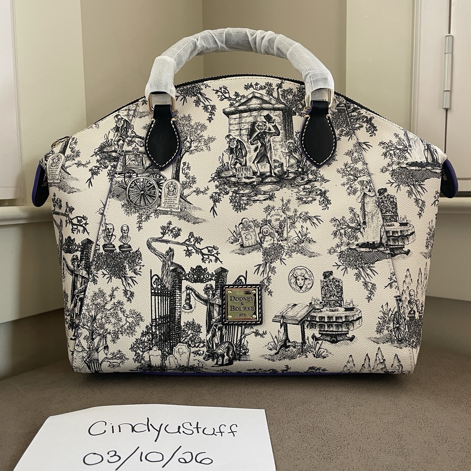 Dooney & Bourke Disney 2025 Haunted Mansion Toile Satchel Bag - NWT