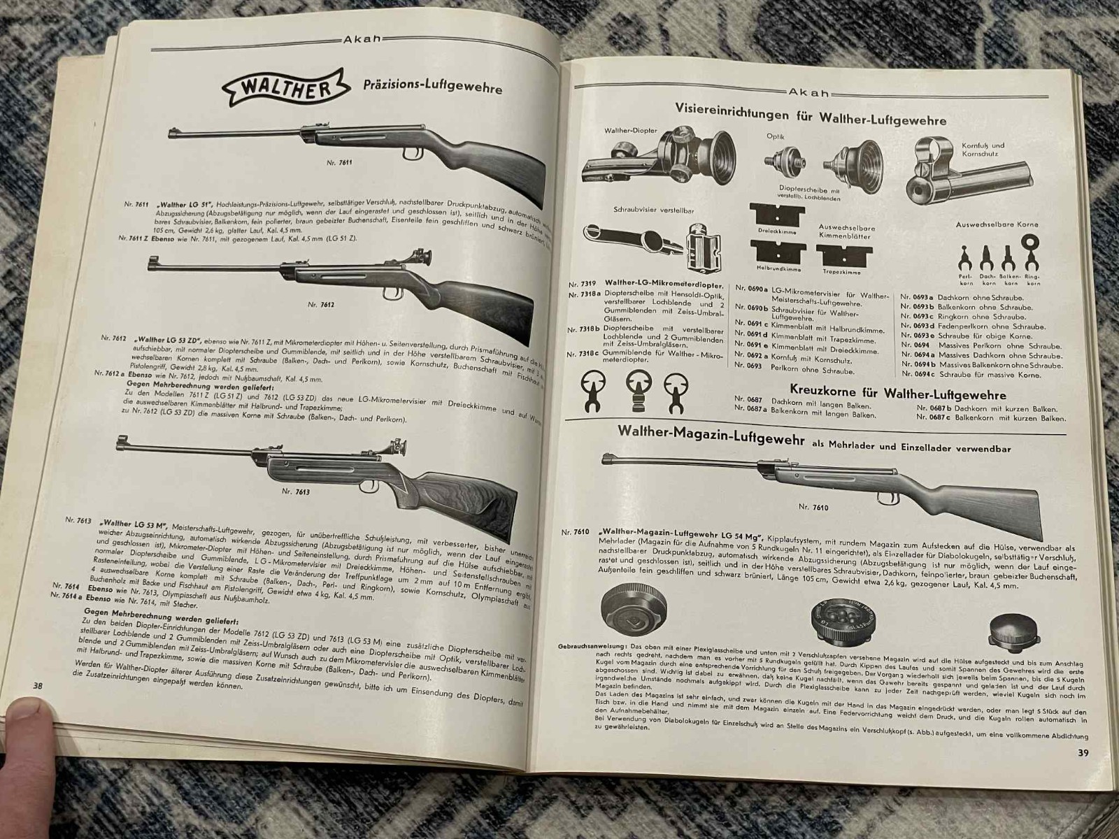 WW2 WWII - 1950s German Army Military Akah Waffen Munitions & Sporting Catalog